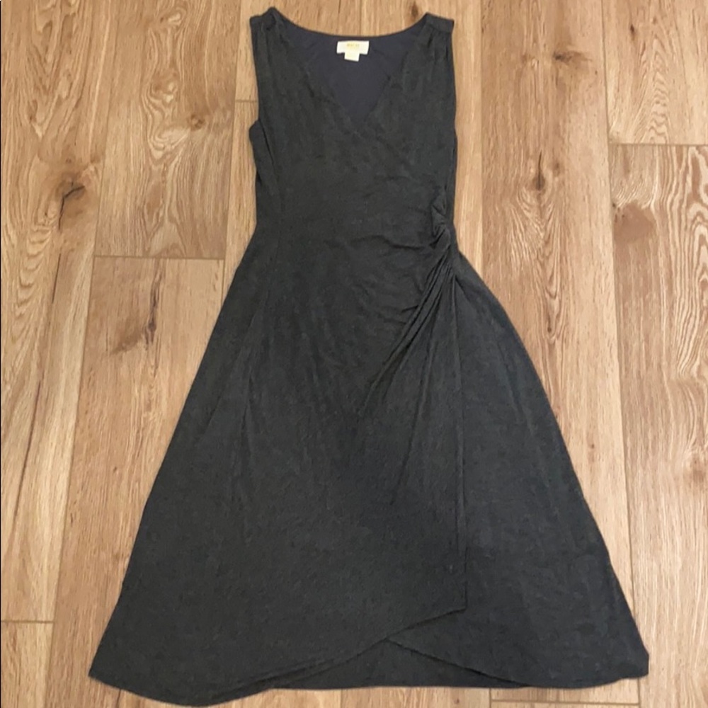 Anthropologie Maeve faux wrap dark grey dress